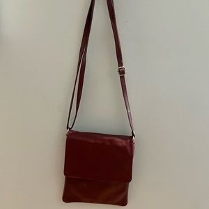 From Italy, hand stitched brown leather bag.
